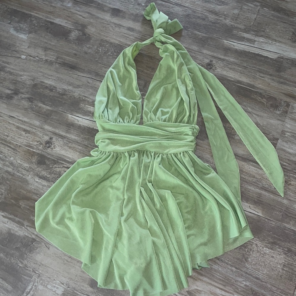 LUCY IN THE SKY GREEN ROMPER DRESS